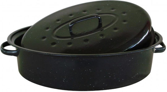 Homestyle Dutch Oven Oval Made of Aluminum with Grill 42x32cm 1pcs