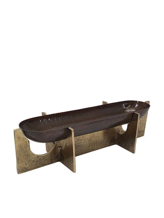 Artekko Luxe Διακοσμητικό Μπωλ Μεταλλικό Χρυσό 49x16.5x3.3cm