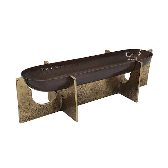 Artekko Luxe Διακοσμητικό Μπωλ Μεταλλικό Χρυσό 49x16.5x3.3cm