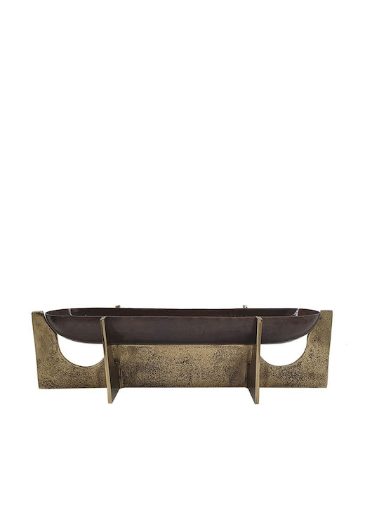 Artekko Luxe Διακοσμητικό Μπωλ Μεταλλικό Χρυσό 49x16.5x3.3cm