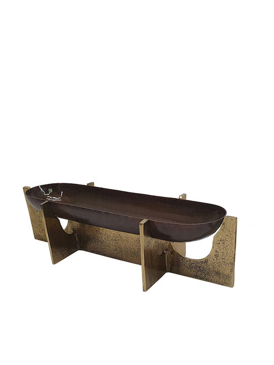 Artekko Luxe Διακοσμητικό Μπωλ Μεταλλικό Χρυσό 49x16.5x3.3cm