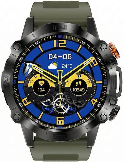 Gravity GT20-7 49mm Smartwatch με Παλμογράφο (Black)