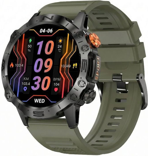 Gravity GT20-7 49mm Smartwatch με Παλμογράφο (Black)