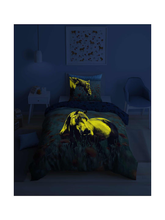 Detexpol Set Kids Duvet Cover Single with Pillowcase Fluorescent 160x200cm