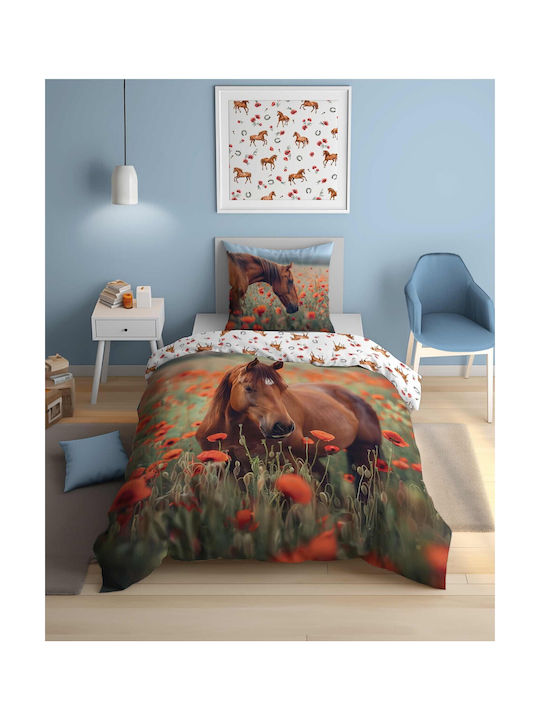 Detexpol Set Kids Duvet Cover Single with Pillowcase Fluorescent 160x200cm