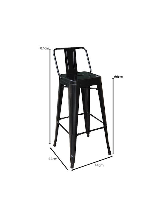 Metallischer Außenbereich-Hocker Relix Schwarz 44x44x87cm E5199,1W1