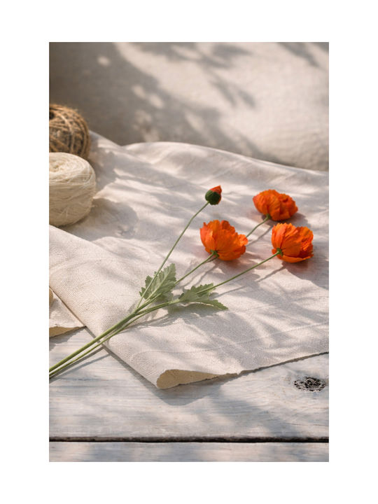 Ramură Decorativă de Mac Portocaliu 14x7x63cm Kaemingk 880393