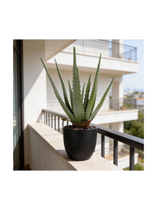 Künstliche Aloe-Pflanze im Topf 45 cm hoch grün naturgetreue Dekoration