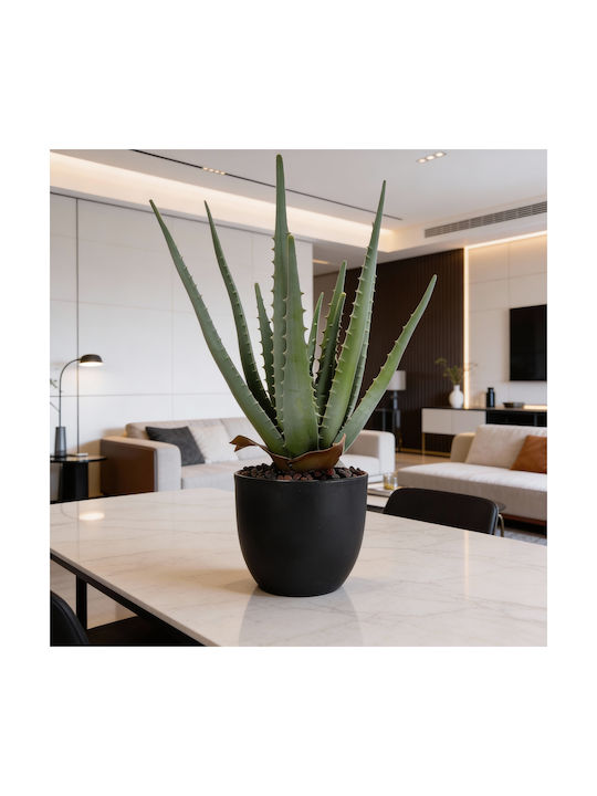 Künstliche Aloe-Pflanze im Topf 45 cm hoch grün naturgetreue Dekoration
