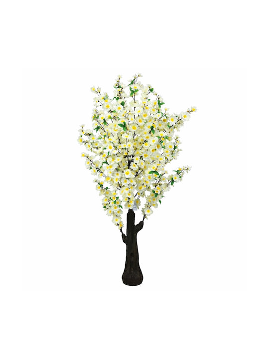 Plantă decorativă artificială de piersic alb 145cm 98519