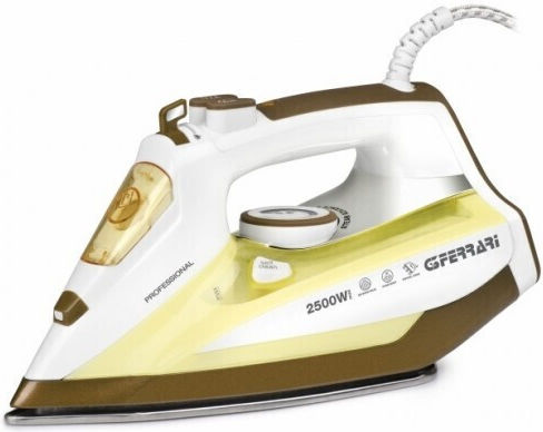 G3Ferrari G40012 Steam Iron 2500W with Stainless Steel Plate and Continuous Steam Supply 25g/min