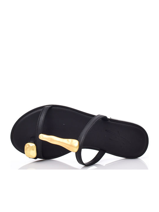 Damen Flache Sandalen Schwarz