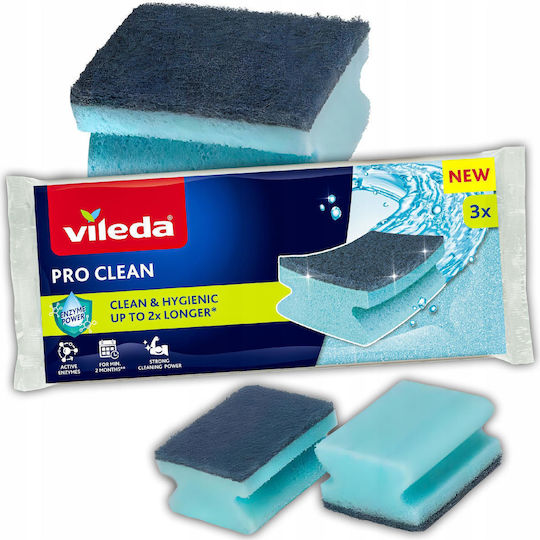 Vileda Clean Set Bureți de Vase 3 Bucăți