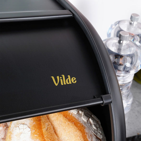 Orion Bread Box with Lid Inox Black 36x23x14.5cm