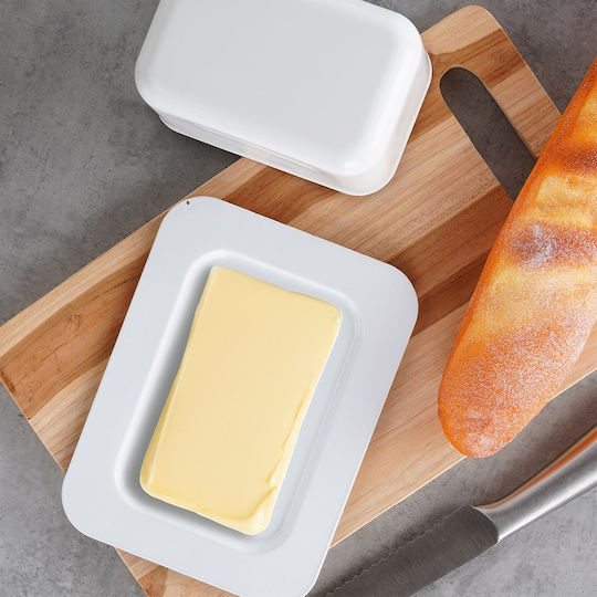Vilde Stainless Steel White Serving Platter 20x15cm