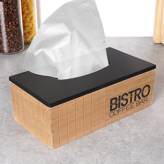 Zaros Wooden Tissue Holder Bistro Beige 25x13.5x9cm KZ292