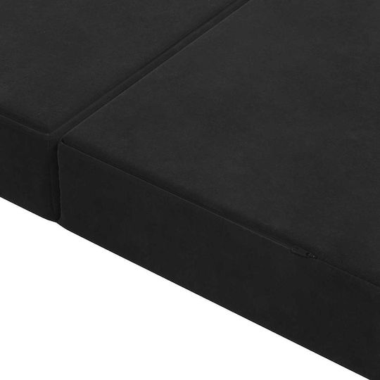 vidaXL Pernă De Podea Din Catifea Neagră 67x180cm