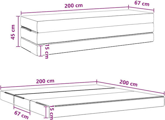 vidaXL Възглавница За Под Taupe 67x200см