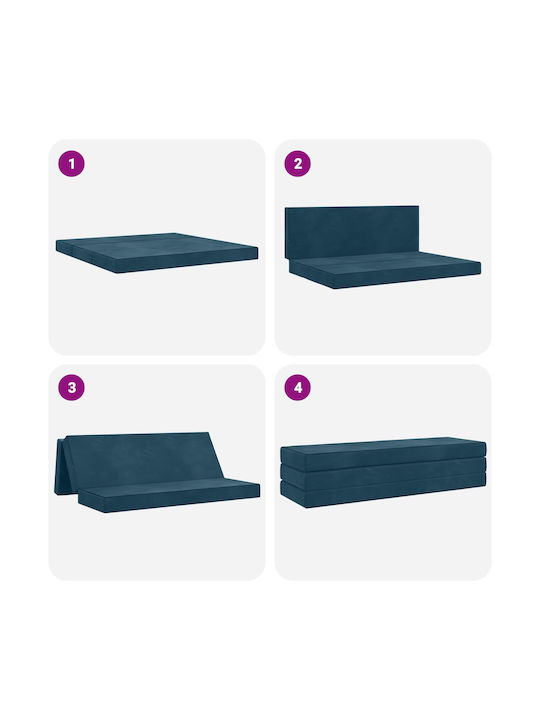 vidaXL Velvet Floor Pillow Blue 67x200cm