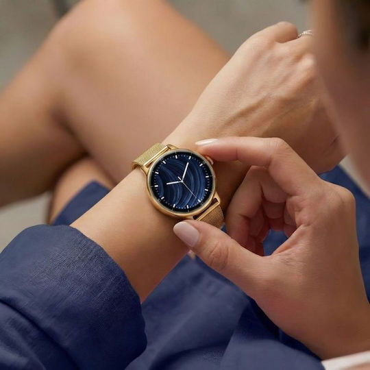 Gravity GT33-2 41mm Smartwatch με Παλμογράφο (Golden)