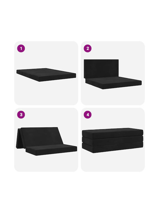 vidaXL Velvet Floor Pillow Black 67x160cm