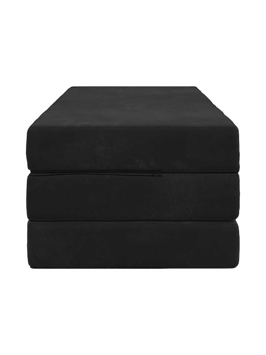 vidaXL Velvet Floor Pillow Black 67x160cm