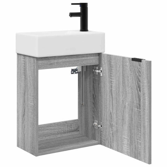 vidaXL Πάγκος με Νιπτήρα Μ45.5xΒ22.5xΥ84cm Γκρι