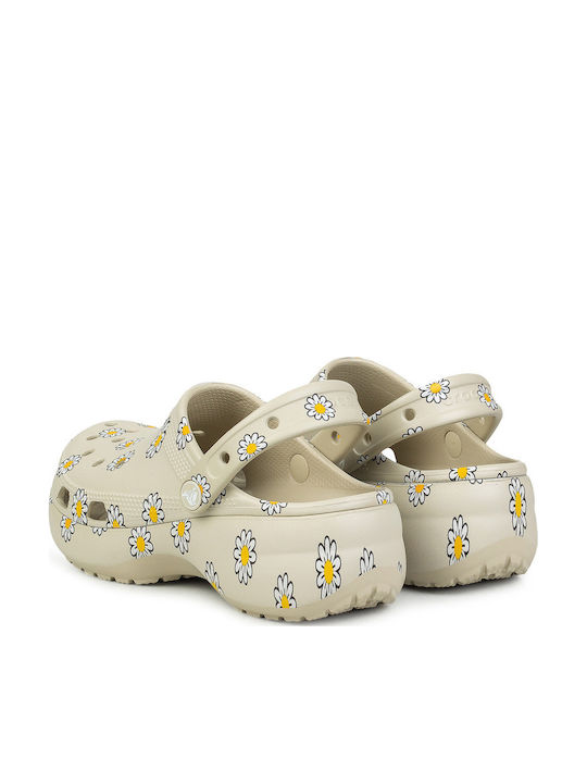 Crocs Classic Platform Women's Clogs Beige