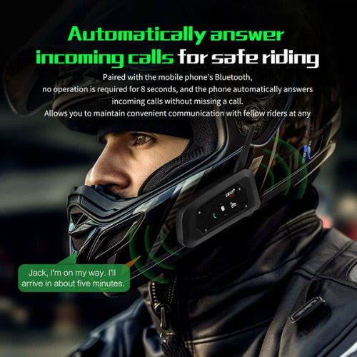 EJEAS V6 PRO+ & EUC Einzelne Gegensprechanlage für Helm Motorrad mit Bluetooth