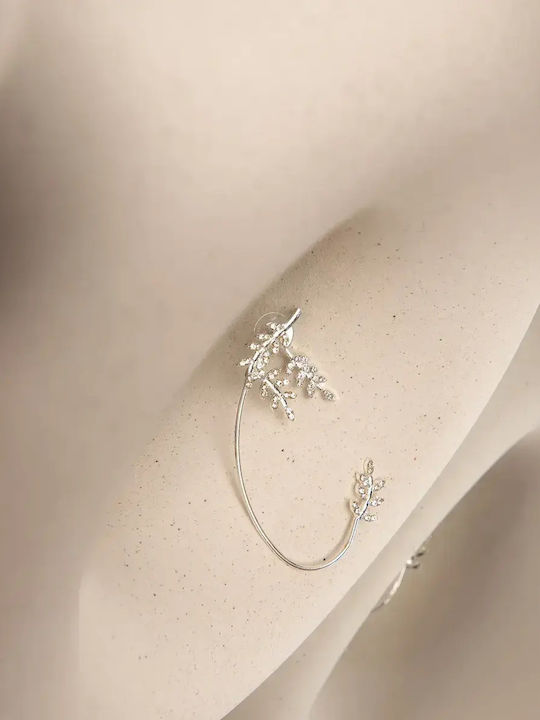 Σκουλαρίκι Ear Cuff Αριστερό Ασημί Ασημί