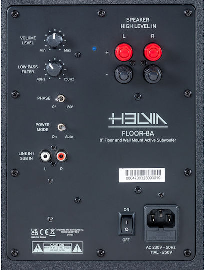 Helvia HLV0036 Αυτοενισχυόμενο Subwoofer με Ηχείο 8" 100W