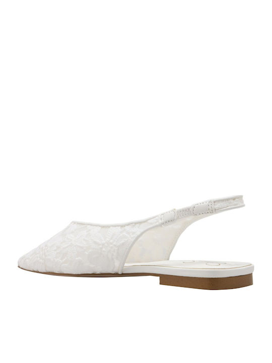 Damen Ballerinas Slingback in Weiß Farbe
