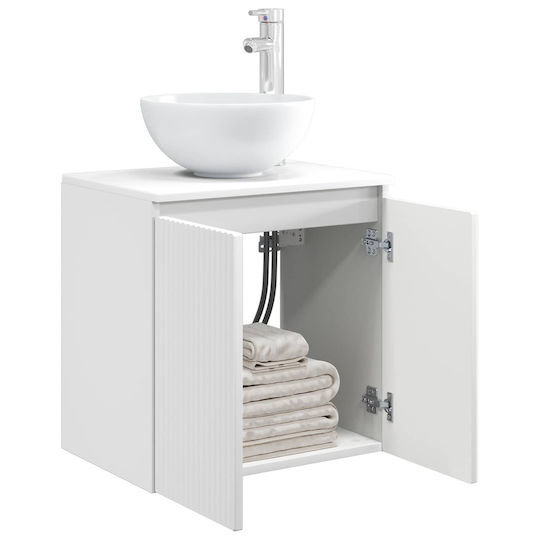 vidaXL Badezimmer Waschtisch-Einheit Ohne Waschbecken M49.5xB35xH63cm Weiß