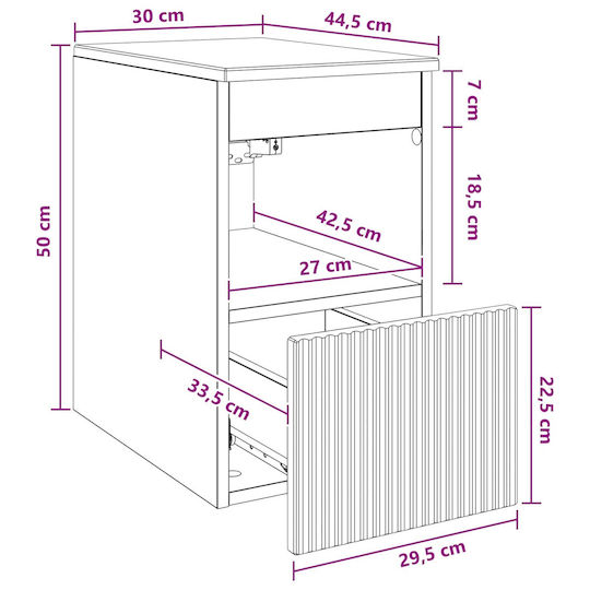 vidaXL Плот Без Мивка 30x44.5x50см Бял