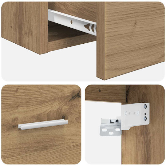 vidaXL Badezimmer Waschtisch-Einheit M53xB34.5xH63cm Eiche