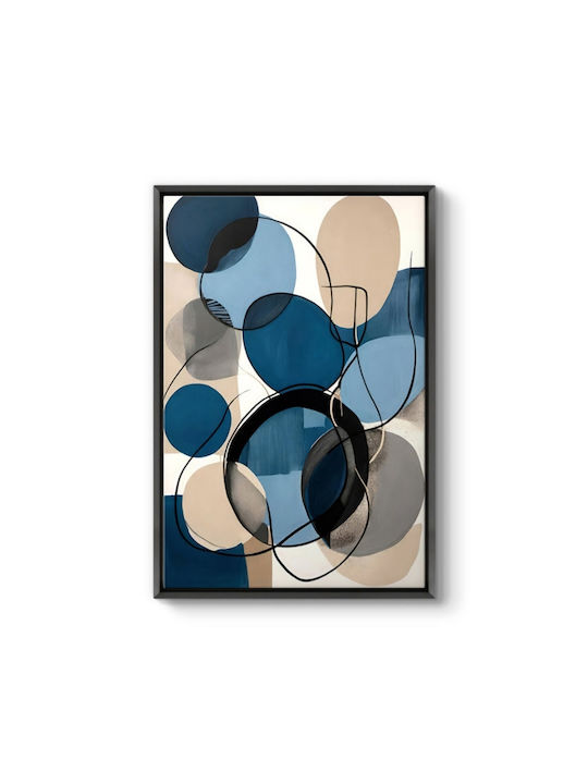 Megapap Blue And Beige Abstract Πίνακας σε Καμβά 70x100cm