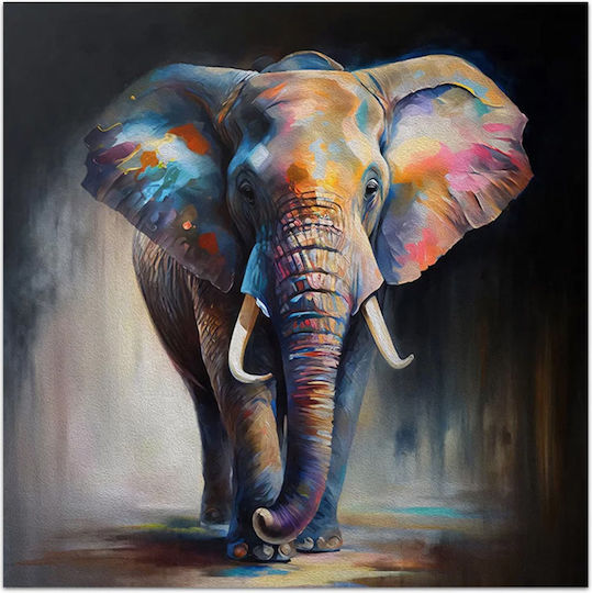 Megapap Colorful Elephant σε Καμβά 100x100 cm Megapap Colorful Elephant σε Καμβά 100x100 cm