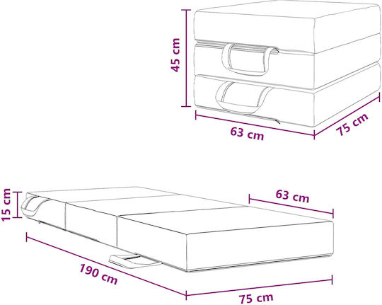 Πολυθρόνα Κρεβάτι Μπλε 75x63x45cm
