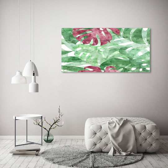 Panou De Perete Pânză Potrivit Pentru Decor Permanent Monstera 120x60 Cm