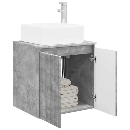 vidaXL Badezimmer Waschtisch-Einheit M53xB35xH63cm Grau Beton