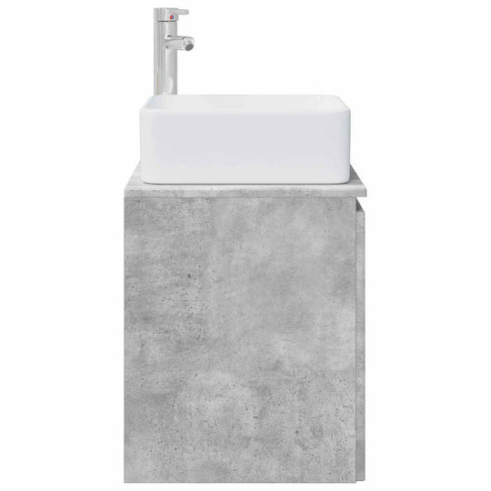 vidaXL Badezimmer Waschtisch-Einheit M53xB35xH63cm Grau Beton