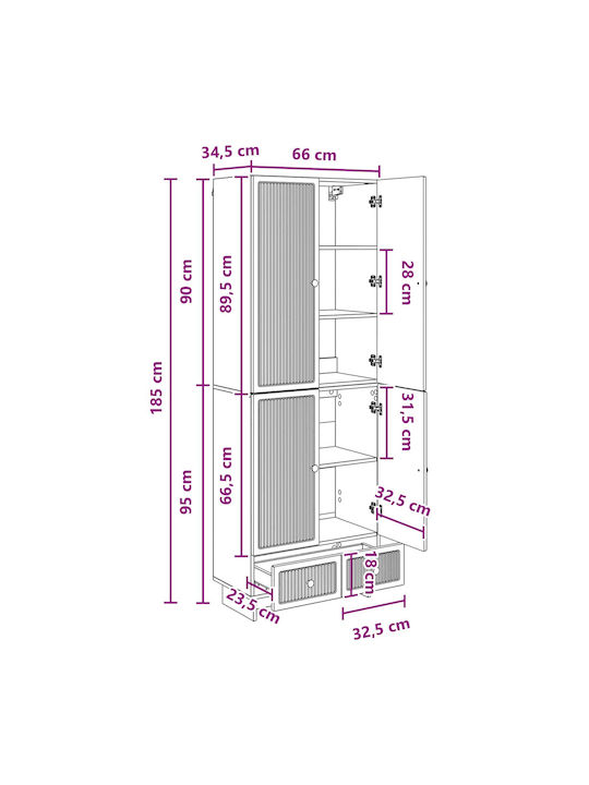 Bücherregale Braune 2Stücke 66x34.5x95cm