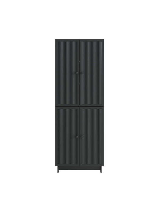 Γωνιακές Βιβλιοθήκες Μαύρες (2τμχ) 66x34.5x90εκ.