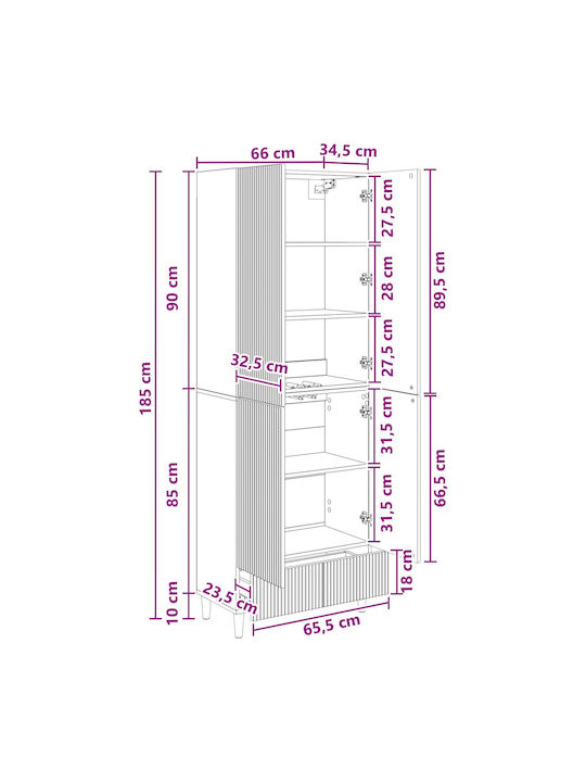 Gray Bookcases (2 Pieces) 66x34.5x95cm