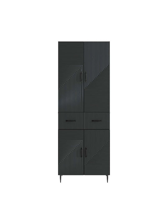 Βιβλιοθήκες Μαύρες (2τμχ) 66x34.5x89.5εκ.