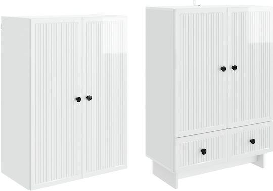 Бели Етажерки (2 Броя) 66x34.5x95 см