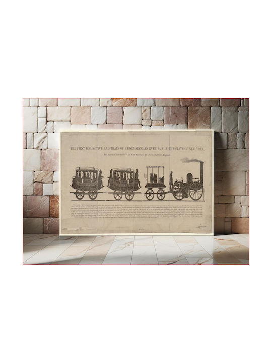 First Locomotive Train Tablou pe Pânză 65x40cm