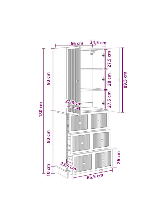 Bücherregale Braune 2Stücke 66x34.5x90cm