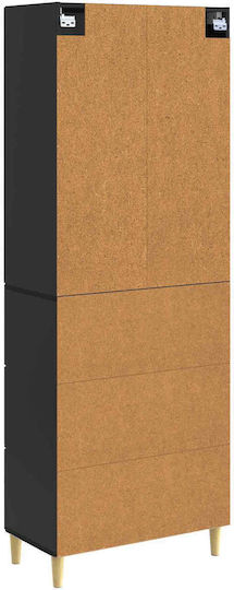 Βιβλιοθήκες Μαύρες (2τμχ) 66x34.5x90εκ.