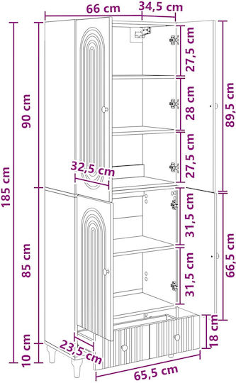 Bücherregale Braune 2Stücke 66x34.5x95cm